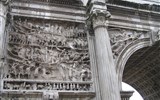Řím, Neapol, Capri, Pompeje, Ferrari a Gardaland - Itálie - Řím - vítězný oblouk Septima Severa, detail výzdoby