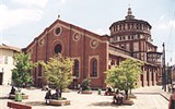 Milano a advent po italsku - Itálie - Milán - kostel Santa Maria delle Grazie, stavba Bramanteho
