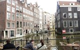 Amsterdam letecky a skanzen Zaanse Schans - Holandsko - Amsterdam - posezení u grachtu
