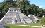 Mexiko, bájná země Mayů, Aztéků a kouzelné přírody 2019 - Mexiko - Palenque, Chrám nápisů, v něm zachovaný 2.nejdelší vytesaný mayský text