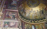 Řím, Vatikán, zahrady Tivoli, UNESCO - Itálie - Řím - bazilika Santa Maria in Trastevere, mozaiky ze 13.stol. v apsidě