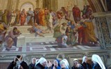Řím, Vatikán, zahrady Tivoli UNESCO - Itálie - Řím - Vatikánská muzea, Rafaelovy pokoje, Athénská škola filosofů, 1508-11