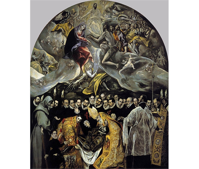 Porto, památky a víno - Španělsko - Toledo - Santo Tomé, Pohřeb hraběte  Orgaz, El Greco, 1586-8
