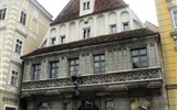 Vánoční město Štýr a klenoty Horního Rakouska - Rakousko - Steyr, Bummerlhaus, gotický dům ze 13.století,  uvnitř 3 nádvoří s arkádami