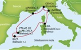 Po tyrkysovém moři na Baleárské ostrovy - Středomoří - trasa okružní plavby během zájezdu