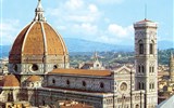 Florencie, perla renesance, září - Itálie - Florencie - dóm, jeden  ze skvostů středověké architektury, 1296-1468, několik architektů včetně Giotta