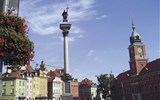 Varšava, po stopách F. Chopina komfortně lůžkovým vlakem - Polsko - Varšava - Zámecké náměstí, 1818-1821, se sloupem krále Zikmunda III., 1644, C.Molliego