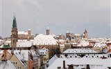 Adventní Norimberk, Císařský hrad a trhy - Německo, Norimberk, pohled na zimní město