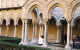 Poznávací zájezd - Sicílie - Itálie - Sicílie - Monreale, krajkoví sloupů gotického kláštera, kolem 1200