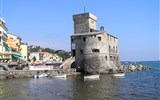 Poznávací zájezd - Ligurie - Itálie -  Ligurie - Rapallo, Castello sur Mare, postaven 1551 proti nájezdům pirátů