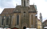 Burgenlandsko plné slunce, čápů a vína 2020 - Maďarsko - Šoproň - františkánský Kozí kostel z 13.století