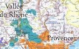 Velikonoční pohlednice z Provence a Marseille 2020 - Francie - mapka vinařské oblasti Provence a údolí Rhony