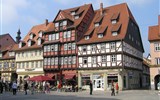 Poznávací zájezd - Harz - Německo - Harz - Quedlinburg, hrázděné domy na Marktpatzu