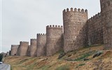 Poznávací zájezd - Kastilie - Španělsko - Kastilie - Ávila, hradby z 11.-14.století, přes 2 km dlouhé, 88 půlkruhových věží