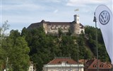 Advent v Lublani, J. Plečnik a termální lázně 2020 - Slovinsko - Lublaň - na kopci Grič nad městem trůní městský hrad