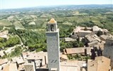 Pěšky po Toskánsku a údolí UNESCO Val d'Orcia 2020 - Itálie - Toskánsko - San Gimignano z výšky