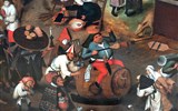 Poznávací zájezd - Belgie - Belgie - Brusel - Brusel, muzeum Royal des Beaux-Arts´, Boj masopustu s Půstem, P.Brueghel jun, detail - Masopust
