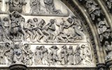 Belgie, přírodní krásy a památky UNESCO - Belgie - Antverpy, katedrála, detail tympanonu s Peklem (Poslední soud)