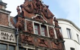 Poznávací zájezd - Belgie - Belgie - Gent, Dům flétnisty, barokní s bohatě zdobeným štítem, 1669