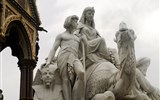 Vánoční Londýn - město historie - Anglie - Londýn - Albert Memorial, postaven na paměť prince Alberta 1872, Alegorie Afriky od W.Theeda