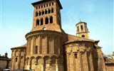 Poznávací zájezd - Španělsko - Španělsko, Svatojakubská cesta, Sahagún, cihlový mudejárský kostel San Tirzo, raně románský, prototyp mudejárských kostelů v celém Špabnělsku